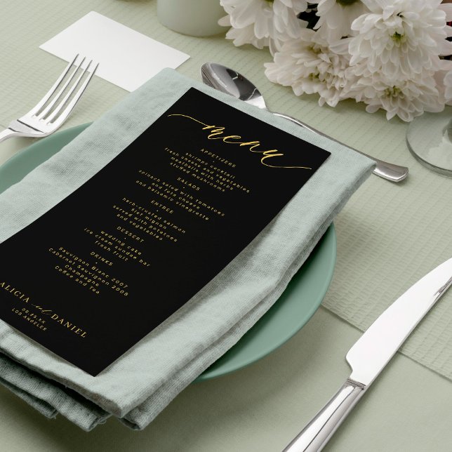 Moderne goldene Hochzeit Menükarte (Von Creator hochgeladen)