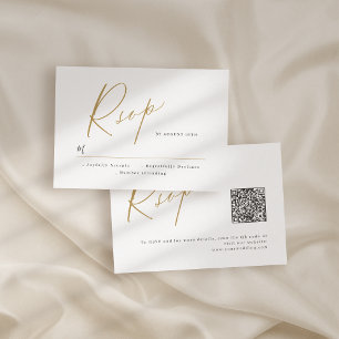 Moderne, goldene Hochzeitsschrift RSVP Karte