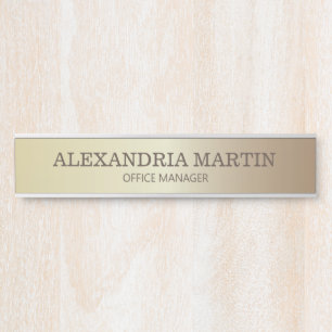 Moderne goldene metallische Namens- und Titel-Türs Türschild