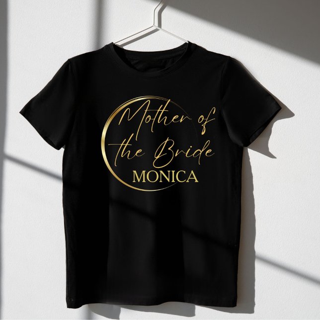 Moderne goldene, minimalistische Mutter der Braut T-Shirt (Von Creator hochgeladen)