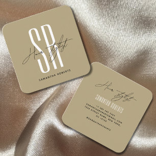 Moderne goldene Monogramm-Initialen quadratisch Quadratische Visitenkarte