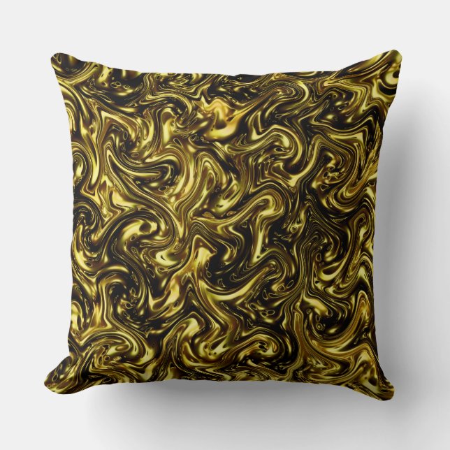 Moderne goldene Muster kurbeln Fashionart Kissen (Vorderseite)