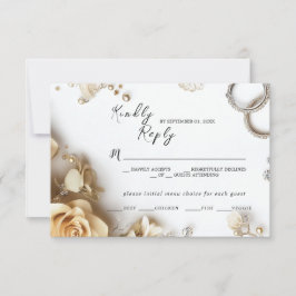 Moderne Goldene Rose Frühjahrs-Hochzeit-Antwortkar RSVP Karte