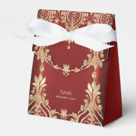 Moderne goldene rote Blumen-Geschenkbox Geschenkschachtel