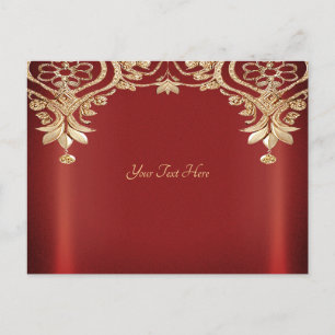 Moderne goldene rote Blumenpostkarte Postkarte