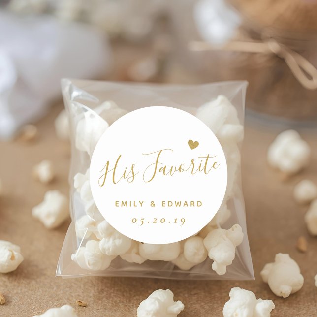 Moderne Goldene Schrift Seine Lieblingsfigur Runder Aufkleber (Von Creator hochgeladen)