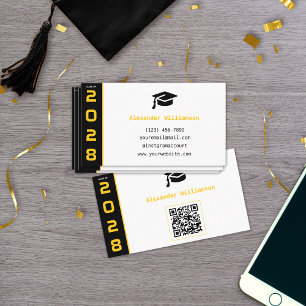 Moderne Goldene Schwarze QR-Code-Abschluss-Name-Ka Telefonnummerkarte
