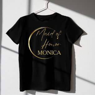 Moderne goldene Skriptminimalistische Trauzeugin T-Shirt