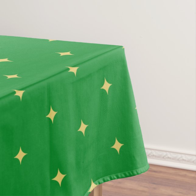 Moderne goldene Sterne auf Grün Tischdecke (Beispiel)
