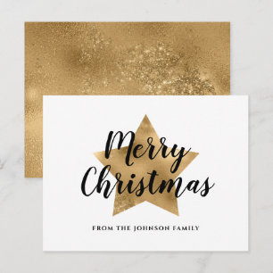 Moderne goldene Sterne Frohe Weihnachten Postkarte