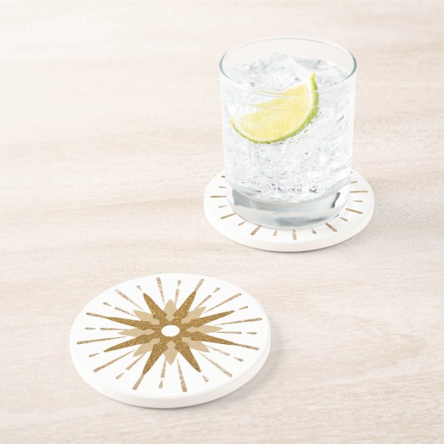 Moderne Goldene Sternexplosion des Mittelalters Getränkeuntersetzer (Seite)