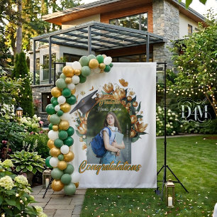 Moderne goldene Tulpen-Rand-Abschlusskulisse Wandteppich