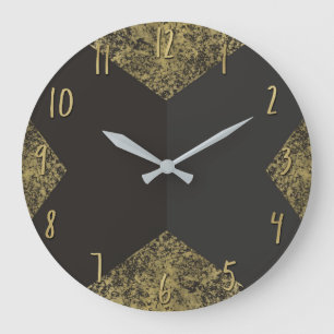 Moderne goldene und graue Chic Große Wanduhr