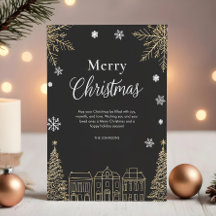 Moderne goldene Weihnachtskarte