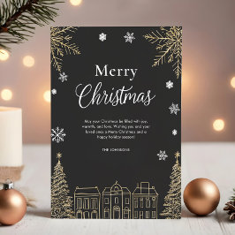 Moderne goldene Weihnachtskarte Feiertagskarte