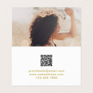 Moderne Goldfarbene Beschriftung mit QR-Code-Foto Visitenkarten