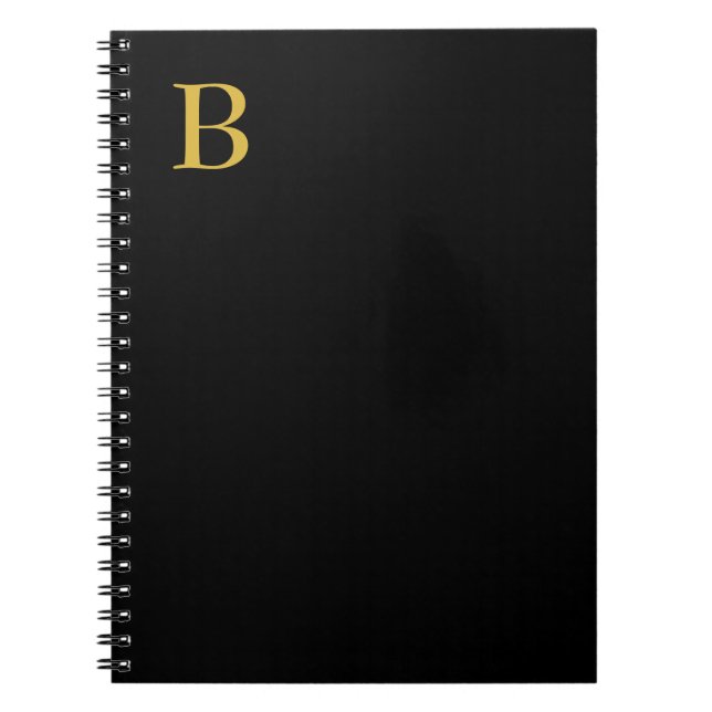Moderne Goldfarbene Monogramm-Initiale mit Namen Notizblock (Vorderseite)