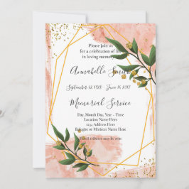 Moderne goldfarbene Rahmen mit grüner BlüteLounge  Einladung