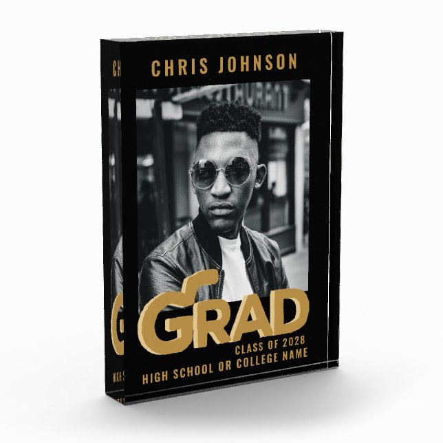 Moderne goldfette Typografie Minimaler Abschluss Fotoblock (Links)