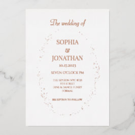 Moderne Goldfolie verlasse Hochzeitseinladung Folieneinladung