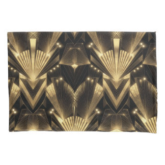 Moderne Goldfolien-Eleganz Neo Art Deco Kissenbezug