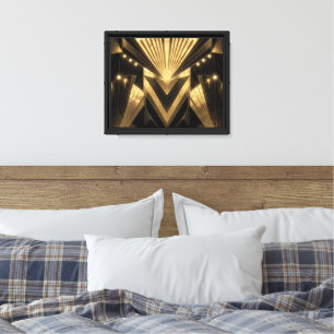 Moderne Goldfolien-Eleganz Neo Art Deco Leinwanddruck