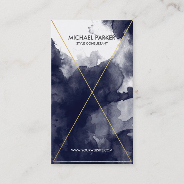 Moderne Goldfolien-Linie Kunst - Visitenkarte (Vorderseite)