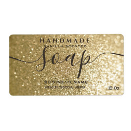 Moderne Goldglitterie-Funkelseifenlabel