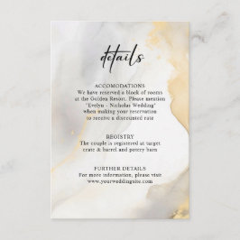 Moderne goldgraue Wash-Hochzeit Begleitkarte