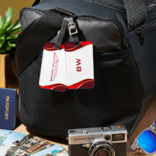 Moderne Goldgrenze auf dem weißen Gepäckanhänger