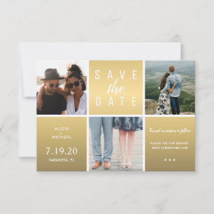 Moderne Goldhochzeit Glitzer 3 Foto Save The Date