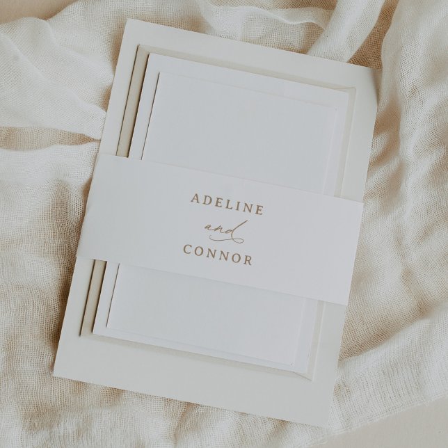 Moderne Goldkalligrafie-Hochzeit Einladungsbanderole (Von Creator hochgeladen)