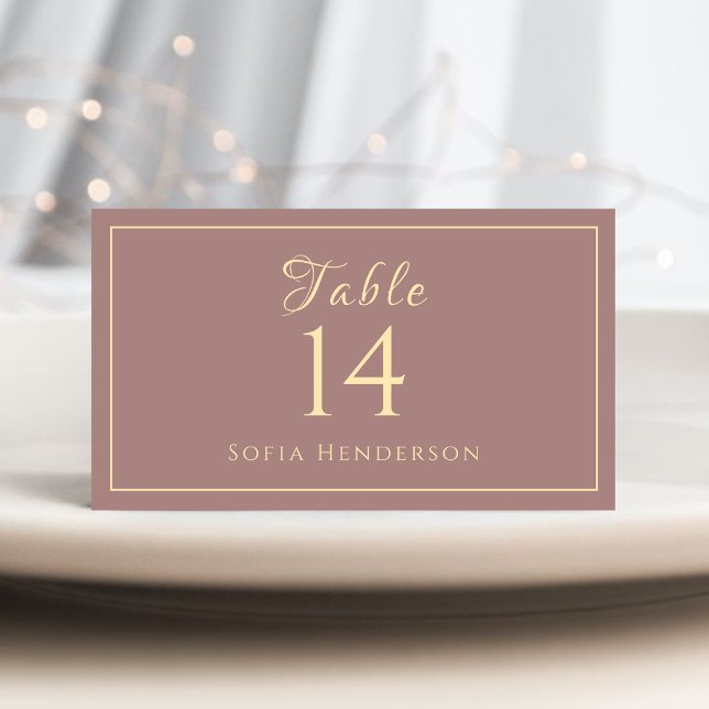 Moderne Goldkalligrafie-Hochzeitssitze Platzkarte (Von Creator hochgeladen)