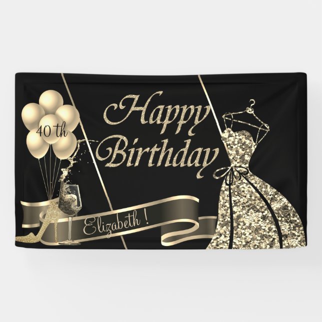 Moderne Goldkleidung, Glitzer, Glass, High Heel Banner (Horizontal)