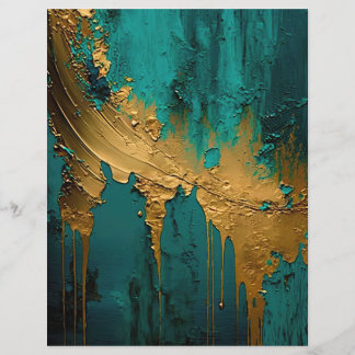 Moderne Goldlackierung auf Aquamarin