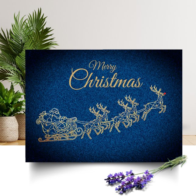 Moderne Goldlinienkunst | Weihnachtskarte Karte (Von Creator hochgeladen)