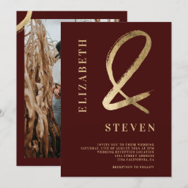 Moderne Goldmakler und Namen für Foto Einladung