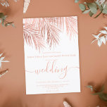 Moderne Goldpalme-Hochzeit der Rose Einladung<br><div class="desc">Moderne,  einfache Imitate Rose Goldpalme Wasserfarbe mit einfachen Typografie,  ein trendige und tropische Hochzeitstil auf Palmenblättern.</div>