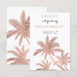 Moderne Goldpalmen der Rose Tropenmädchen Einladung