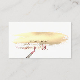 Moderne Goldpinselstrich, Lippenstift, Make-up Visitenkarte