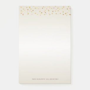 Moderne Goldpolka-Dots, Confetti-Personalisiert Post-it Klebezettel