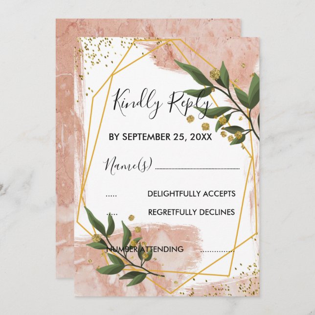 Moderne Goldrahmen Elfenbeingrün-UAWG Einladung (Vorne/Hinten)