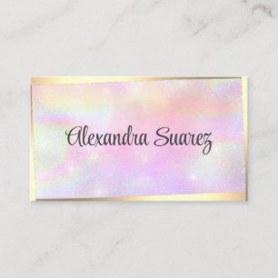 Moderne Goldrahmen Girl Pink Pastellfarben Schönhe Visitenkarte