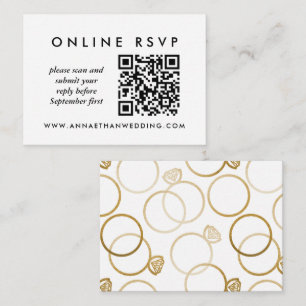 Moderne Goldrings Hochzeiten Online QR Code UAWG Begleitkarte