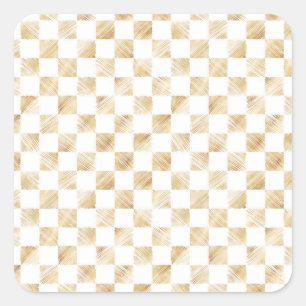 Moderne Goldschmiedekunststücke Schachtel Weißes M Quadratischer Aufkleber