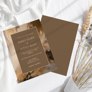 Moderne Goldschokolade-Hochzeit Einladung