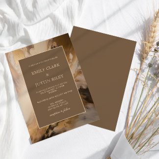 Moderne Goldschokolade-Hochzeit Einladung