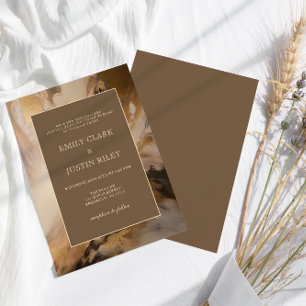 Moderne Goldschokolade-Hochzeit Einladung