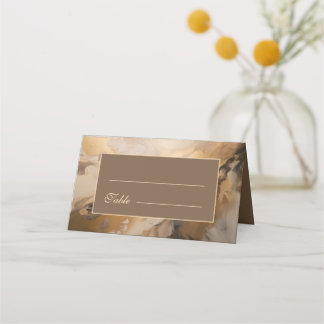 Moderne Goldschokolade-Hochzeit Platzkarte