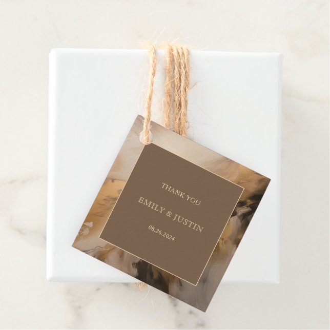 Moderne Goldschokolade Kunsthochzeit Vielen Dank Geschenkanhänger (Beispiel)